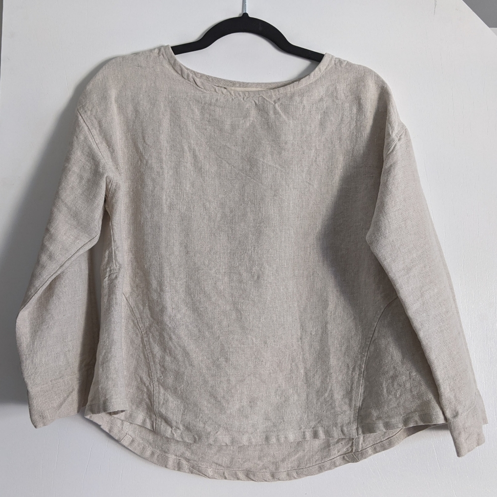 Parabola Top in Flax Midweight Linen